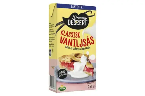 Laktosfri klassisk vaniljsås från Dreamy Dessert, perfekt för att förhöja smaken på din paj. Ett enkelt vaniljsås recept!